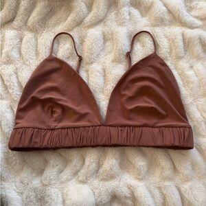 ZARA Brown Triangle Bralette | Adjustable Straps | Size L